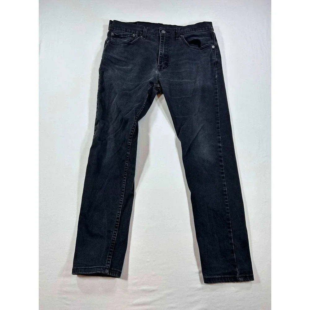 Levis 512 Slim Taper Jeans Mens 34x30 Faded Black Denim Pants